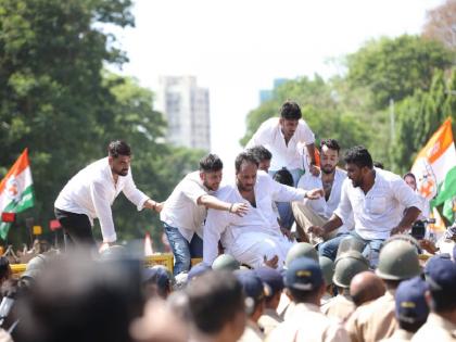 Maharashtra Pradesh Youth Congress march to lay siege to Vidhan Bhavan | विधान भवनाला घेराव घालण्यासाठी महाराष्ट्र प्रदेश युवक काँग्रसचा मोर्चा