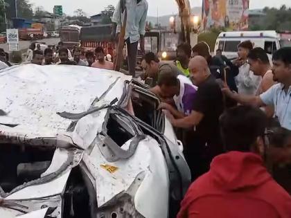 Mumbai Goa Highway Car Accident Today: The Jagbudi river has become black again! A car carrying passengers going to a funeral fell into the river; 5 people died | जगबुडी नदी पुन्हा काळ बनली! अंत्ययात्रेला जाणाऱ्या मुंबईकरांची कार नदीत कोसळली; ५ जणांचा मृत्यू Mumbai Goa Highway Car Accident Today: The Jagbudi river has become black again! A car carrying passengers going to a funeral fell into the river; 5 people died | जगबुडी नदी पुन्हा काळ बनली! अंत्ययात्रेला जाणाऱ्या मुंबईकरांची कार नदीत कोसळली; ५ जणांचा मृत्यू