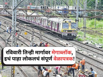 Mumbai Local Mega Block: रविवारी तिन्ही मार्गावर मेगाब्लॉक; कधी, कुठे आणि कितीवाजेपर्यंत गाड्या बंद? वाचा - Marathi News | Mumbai Local Train Mega Block On 09 November 2025 | Latest thane News at Lokmat.com Mumbai Local Mega Block: रविवारी तिन्ही मार्गावर मेगाब्लॉक; कधी, कुठे आणि कितीवाजेपर्यंत गाड्या बंद? वाचा - Marathi News | Mumbai Local Train Mega Block On 09 November 2025 | Latest thane News at Lokmat.com