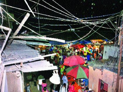 NavalKarwadi market has problematic problems in potholes and sewage water | नवलकरवाडी मार्केट समस्याग्रस्त, खड्डे व गटारातील पाण्याच्या समस्या कायम