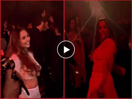 Malaika Arora Arjun kapoor groove to chaiyya chaiyya song at kunal rawal pre wedding bash video viral | मलायकाच्या आयकॉनिक गाण्यावर अर्जुन कपूरने केला लेडी लव्हसोबत जबरदस्त डान्स, दोघांच्या केमिस्ट्रीची रंगलीय चर्चा