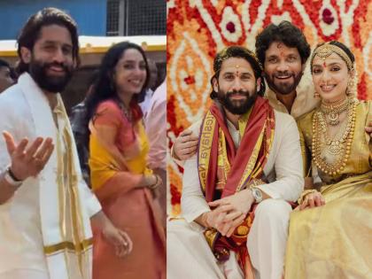 naga chaitanya and shobhita dhulipala took blessing at andhra pradesh mandir after wedding | लग्नानंतर नवविवाहित जोडपं देवदर्शनाला, नागा चैतन्य-शोभिताचा व्हिडिओ समोर