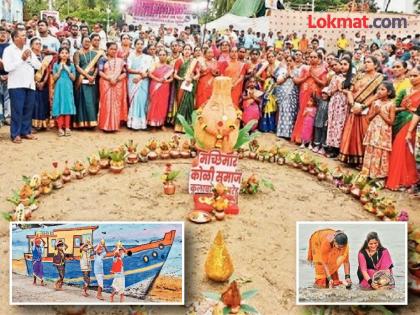 in mumbai narali purnima full moon excitement in vesave manori malvani and madh koliwada | ‘सोन्याचा नारळ वाहीन... हे देवा तारू येऊ दे बंदराला’; कोळीवाड्यांमध्ये नारळी पौर्णिमेचा उत्साह