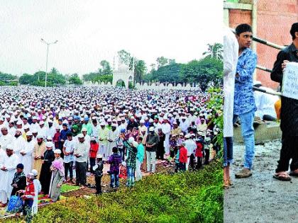  Celebrating Bakri Id in Sangli district: Pray for Muslim Brothers for flood victims in Kerala | सांगली जिल्ह्यात बकरी ईद उत्साहात साजरी : मुस्लिम बांधवांची केरळमधील पूरग्रस्तांसाठी प्रार्थना