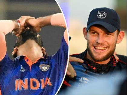T20 World Cup, NZ vs NAM : Namibia won the toss and decided to bowl first against New Zealand, 1.3 billion Indians are backing Namibia | T20 World Cup, NZ vs NAM : नामिबियानं टीम इंडियाचा 'करेक्ट कार्यक्रम' केला, न्यूझीलंडविरुद्धच्या सामन्यात घेतलेल्या निर्णयाचा विराट अँड कंपनीला फटका