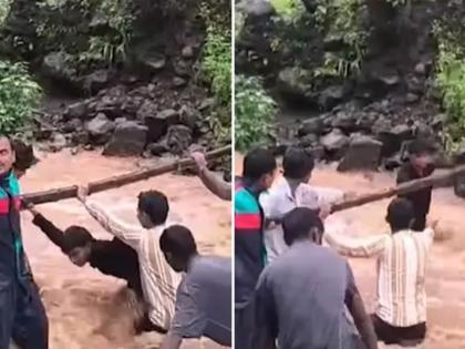 These scenes may disturb you, what happened to the tourists at the waterfall in Nandurbar? | Viral Video: ही दृश्य तुम्हाला विचलित करु शकतात, नंदुरबारमध्ये धबधब्यावर पर्यटकांसोबत असं काय घडलं? These scenes may disturb you, what happened to the tourists at the waterfall in Nandurbar? | Viral Video: ही दृश्य तुम्हाला विचलित करु शकतात, नंदुरबारमध्ये धबधब्यावर पर्यटकांसोबत असं काय घडलं?