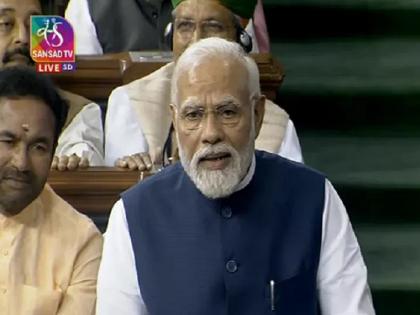 narendra modi critisize to opposition alliance name india at lok sabha no confidence motion | "ही INDIA नाही, घमंडिया आघाडी; प्रत्येकाला नवरदेव व्हावेसे वाटते", नरेंद्र मोदींची विरोधकांवर टीका