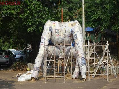 rush of youth to make narakasur preparations are underway to erect image across the state including panaji | नरकासूर प्रतिमा बनविण्यासाठी युवकांची लगबग; पणजीसह राज्यभरात प्रतिमा उभारण्याची तयारी सुरु 