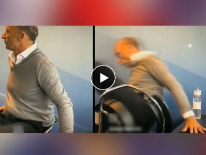 comedy viral video of Nasser Hussain falls from chair during Eng vs SL third test | VIDEO: धडामssss.... कॉमेंट्री बॉक्समध्ये नासिर हुसेन खुर्चीवरून पडला, नक्की काय घडलं?