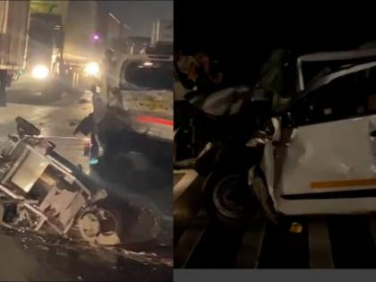 While driving from Mumbai to Nashik, the tire of the car burst at high speed, then...; Friend lost in a terrible accident | मुंबईवरून नाशिककडे निघाले अन् भरधाव कारचा टायरच फुटला, नंतर...; भीषण अपघातात मित्र गमावला While driving from Mumbai to Nashik, the tire of the car burst at high speed, then...; Friend lost in a terrible accident | मुंबईवरून नाशिककडे निघाले अन् भरधाव कारचा टायरच फुटला, नंतर...; भीषण अपघातात मित्र गमावला