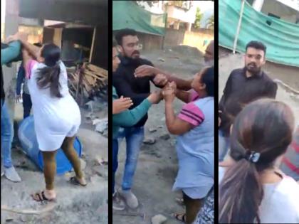 complaint against women mns office bearers for beating in nashik and video goes viral | नाशिक: महिला मनसे पदाधिकाऱ्याची भाईगिरी; बांधकाम व्यवसायिकाला शिविगाळ करत मारहाण, व्हिडिओ व्हायरल