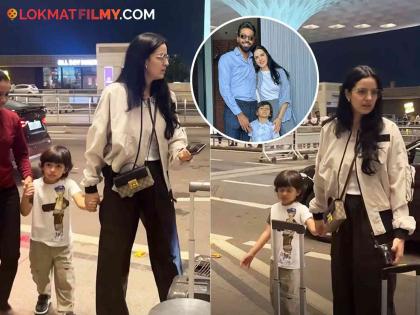 Talk of divorce with Hardik Pandya, Natasha Stankovic spotted at airport with son, photo viral | हार्दिक पांड्यासोबत घटस्फोटाची चर्चा, मुलासोबत एअरपोर्टवर स्पॉट झाली नताशा स्टेन्कोविक, फोटो व्हायरल