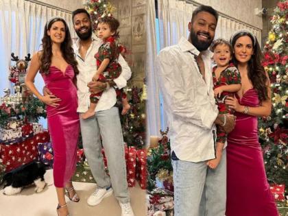 Hardik Pandya’s wife Natasa Stankovic sparks pregnancy rumours after sharing photos from Christmas celebration | हार्दिक पांड्या पुन्हा 'बाबा' बनणार?; पत्नी नताशा स्टँकोव्हिचच्या ख्रिसमस सेलिब्रेशनच्या फोटोमुळे चर्चेला उधाण