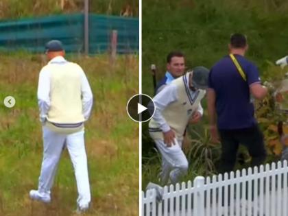 Gully Cricket Scenes Nathan Lyon Searches for Lost Ball in Bushes During New South Wales vs South Australia Sheffield Shield Match Watch Video | Nathan Lyon Video: ढुंढो ढुंढो रे... Live मॅचमध्ये चेंडू झुडुपात गेला, ऑस्ट्रेलियाचा नॅथन लायन जंगलात उतरला अन्...