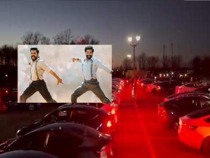 RRR Movie: Amazing! Tesla cars danced On RRR's 'Natu-Natu' song; You will be amazed by the video | RRR Movie: आश्चर्यकारक! RRR च्या 'नाटू-नाटू'वर Tesla गाड्या नाचल्या; व्हिडिओ पाहून चकीत व्हाल...