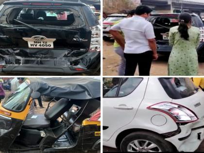 navale bridge accident 7 vehicle damage 2 people injured in pune | Navale Bridge Accident: नवले पुलाजवळ विचित्र अपघात; २ जण जखमी, ७ वाहनांचे नुकसान