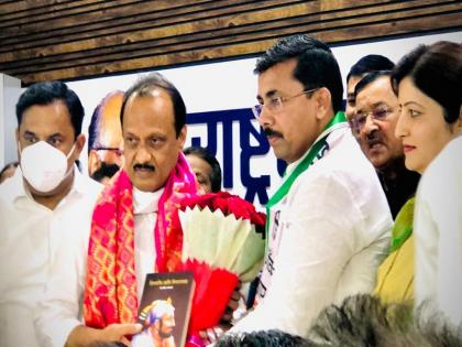 shetkari kamgar paksh treasurer Rahul Pokle joins NCP in presence of Ajit Pawar | शेकापचे कोषाध्यक्ष राहुल पोकळे यांचा अजित पवारांच्या उपस्थितीत राष्ट्रवादी काँग्रेसमध्ये प्रवेश