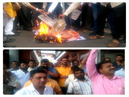 NCP and Shiv sena stands against each other at Pune | अभिनव चौकात राष्ट्रवादी काँग्रेस- शिवसेनेचे कार्यकर्ते आमनेसामने 