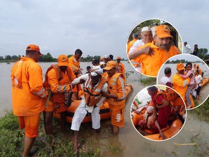 Rescue of 239 people trapped in floods in Bhoom-Paranda; NDRF conducts major rescue operation in Dharashiv district | Dharashiv Flood: भूम-परांड्यात पुरात अडकलेल्या २३९ जणांचे रेस्क्यू; NDRF चे धाराशिव जिल्ह्यात मोठे बचावकार्य