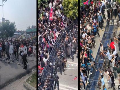 Nepal Social Media Ban: Social media apps banned in Nepal; Gen-Z youth outraged, strong protests against the government | नेपाळमध्ये सोशल मीडिया Appsवर बंदी; Gen-Z आक्रमक, सरकारविरोधात तीव्र निदर्शने Nepal Social Media Ban: Social media apps banned in Nepal; Gen-Z youth outraged, strong protests against the government | नेपाळमध्ये सोशल मीडिया Appsवर बंदी; Gen-Z आक्रमक, सरकारविरोधात तीव्र निदर्शने