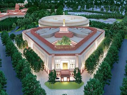 first look of new parliament building | अत्याधुनिक सुविधांनी सुसज्ज नव्या संसदेचा व्हिडिओ आला समोर, 28 मे रोजी होणार उद्घाटन