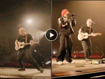 Video: Ed Sheeran Sings Diljit Dosanjh's Song Lover In Punjabi At Mumbai Concert | Video: कॉन्सर्टमध्ये एड शीरनने गायलं पंजाबी गाणं, दिलजीत दोसांझसोबत दिला धमाकेदार परफॉर्मन्स