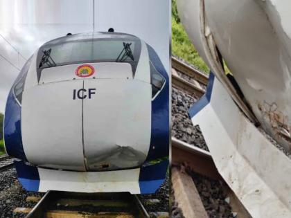 Gandhinagar Mumbai Vande Bharat Express hits cow near Anand second such incident in two days | Vande Bharat Express Accident: काल म्हैस, आज गाय...'वंदे भारत एक्स्प्रेस'चा सलग दुसऱ्या दिवशी अपघात; रेल्वेमंत्री म्हणतात...