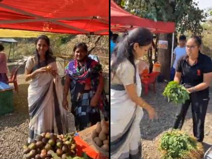 When MP Supriya Sule tastes fruits on the side of the road in Baramati | खासदार सुप्रिया सुळे बारामतीत रस्त्याच्या कडेला अंजिरचा आस्वाद घेतात तेव्हा...