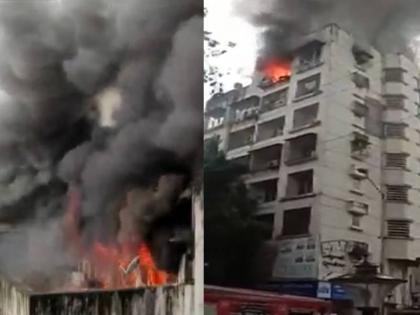 A fire broke out in the seventh storey of a building in Borivali mumbai | Mumbai Fire: मुंबईत बोरिवली येथे रहिवासी इमारतीला भीषण आग, सातवा मजला जळून खाक; अग्निशमन दलाचा जवान जखमी