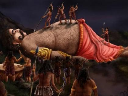 Though the sleeping Kumbhakarna was a demon, but he was religious; He advised Ravana that ... | झोपाळू कुंभकर्ण हा राक्षस असला तरी धर्माने वागणारा होता; त्याने रावणाला सल्ला दिलेला की... 