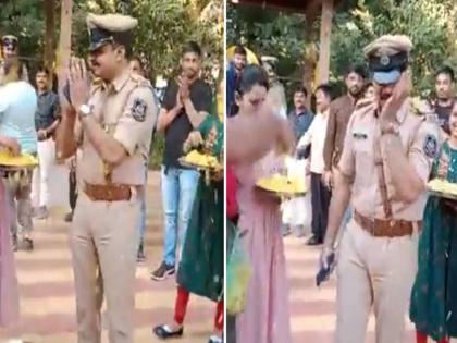 gujarat police sub inspector vishal patel gets emotional farewell viral video | याला म्हणतात जिव्हाळा! पीएसआयला निरोप द्यायला अख्खा गाव लोटला; हमसून हमसून रडला