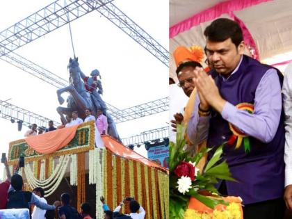 जय भवानी...जय शिवाजी! फडणवीसांच्या हस्ते जळगावात छत्रपतींच्या अश्वारुढ पुतळ्याचं अनावरण