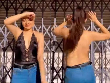 In 'Backless Top', Urfi Javed danced to the song 'Raw Almonds'; Fans make fun of it, watch the video | 'बॅकलेस टॉप'मध्ये उर्फी जावेदनं केला 'कच्चा बादाम' गाण्यावर डान्स; फॅन्सनं उडवली खिल्ली, पाहा Video