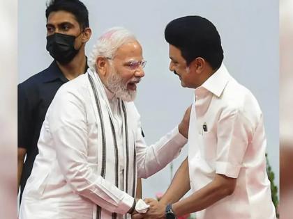 pm modi in chennai mk stalin hindi tamil issue | मुख्यमंत्री स्टॅलिन यांनी PM मोदींसमोरच तामिळ भाषेचा मुद्दा उचलला, मग मोदींनीही दिलं उत्तर...