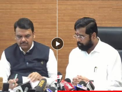 Fadnavis took out a pen wrote a name and moved the paper to CM eknath Shinde watch video | फडणवीसांनी हळूच पेन काढला, एक नाव लिहिलं अन् CM शिंदेंकडे कागद सरकवला, नाव होतं...!  