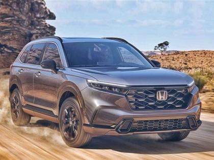 honda crv sixth gen unveiled changed look and design hybrid suv car will come in bigger size | New Honda CR-V: होंडा CR-V च्या नव्या मॉडलचा लूक अखेर समोर, जबरदस्त डिझाइन अन् मोठ्या आकारासह हायब्रीड SUV कार!