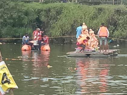 Immersion of 21 Ganesha idols till eleven in the morning in Irani mine | इराणी खणीत सकाळी अकरा पर्यंत २१ गणेशमूर्तींचे विसर्जन