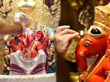 PHOTOS: अंगारकी संकष्ट चतुर्थीच्या निमित्तानं सिद्धीविनायक मंदिरातील अभिषेक पाहा...