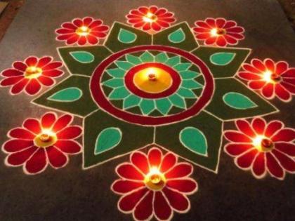 Diwali 2022 : The beauty and sanctity of 'Rangoli' cannot be replaced by pasted stickers; Sage Vatsayana says… | Diwali 2022 : 'रांगोळी'ची जागा आणि पावित्र्य चिकटवलेल्या स्टिकर्सला येऊ शकत नाही; वात्सायन ऋषी म्हणतात... 