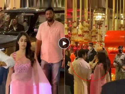 Janhvi Kapoor wears soft pink saree walks in with rumoured boyfriend Shikhar Pahariya to starry party Watch | गुलाबी साडी अन् दिलखेचक अदा...जान्हवी कपूर अंबानींच्या पार्टीत, पण चर्चा बॉयफ्रेंडची, गेटवर रिसिव्ह करायला आला; पाहा Video 