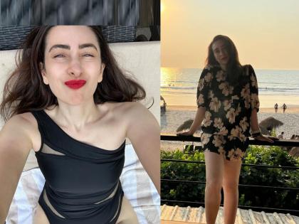 karisma kapoor shares bikini pic from new year vacation photo goes viral | Karisma Kapoor: वयाच्या ४८ व्या वर्षातही करिश्मा कपूरचा 'बोल्डनेस' कायम, 'ब्लॅक बिकिनी'तील फोटो व्हायरल; पाहा...