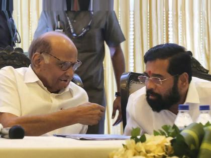 eknath shinde praised Sharad Pawar Said they also give guidance on phone call | मुख्यमंत्र्यांची साखरपेरणी! शरद पवार यांची केली तोंडभरून स्तुती; म्हणाले, फोन करून मार्गदर्शनही करतात