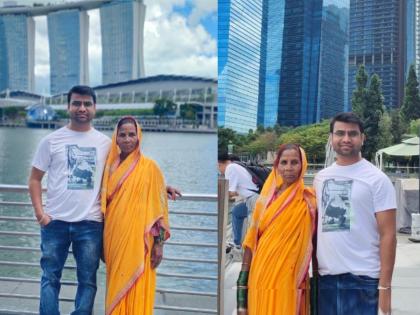 Man takes his mother who had never been abroad to Singapore LinkedIn post wins hearts | शाब्बास! लेकानं आईला घडवली सिंगापूरची सैर, स्वत:चं ऑफीसही दाखवलं; सगळं पाहून आई म्हणाली...