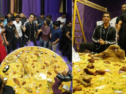 The biggest thali launched in the name of Sonu Sood 20 people will eat their fill at a time | सोनू सूदच्या नावानं लॉन्च झाली सर्वात मोठी थाळी, एकावेळी २० जण एकत्र बसून पोटभर जेवतील!