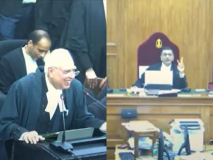 is it the heat of the weather or the heat of Mr Sibals arguments Chief Justice ask to Maninder Singh | सिब्बलांच्या युक्तिवादानं गरम होतंय का?, सरन्यायाधीशांनी घेतली शिंदे गटाच्या वकिलांची 'शाळा'; भर कोर्टात पिकला हशा! 