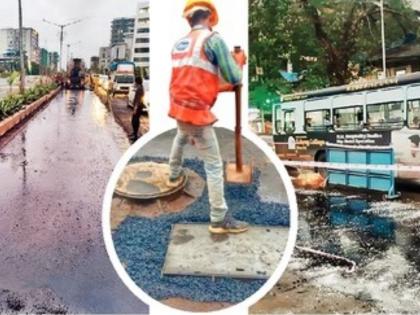 As soon as the rain gave way, there was a rush to fill the potholes; Criticism of MMRDA from the hills | पावसाने उघडीप देताच, खड्डे बुजविण्यासाठी लगीनघाई; खड्यांवरून MMRDAवर टीकेचे आसूड