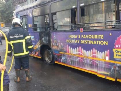 fire in BEST bus in Mumbai | मुंबईत बेस्ट बसला भीषण आग, भर रस्त्यात अग्नितांडव; ड्रायव्हर-कंडक्टर बचावले!