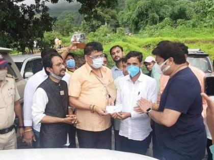 MNS donates Rs 11 lakh to flood hit Taliye village Mahad | दरडग्रस्त तळीये गावाला मनसेकडून ११ लाखांची मदत; मनसे आमदार राजू पाटील यांच्याकडून महाडची पाहणी