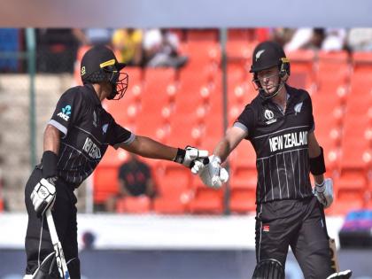 New Zealand batting first in NZ vs NED match in icc odi world cup 2023 set Netherlands a target of 323 runs to win | NZ vs NED : न्यूझीलंडची सांघिक खेळी! नेदरलॅंड्समोर ३२३ धावांचे तगडे लक्ष्य; सॅंटनरने घाम फोडला