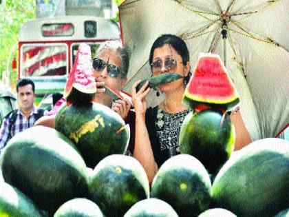 Blazed garlic! Dadar market rates 30 to 50 | उकाड्यावर कलिंगडाचा गारवा! दादर मार्केटमध्ये ३० ते ५० असा दर